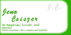jeno csiszer business card