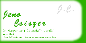 jeno csiszer business card